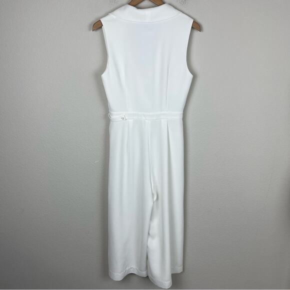 C Meo Collective Off White/ Natural White  Wide Leg Crop Jumpsuit Medium - Picture 7 of 8